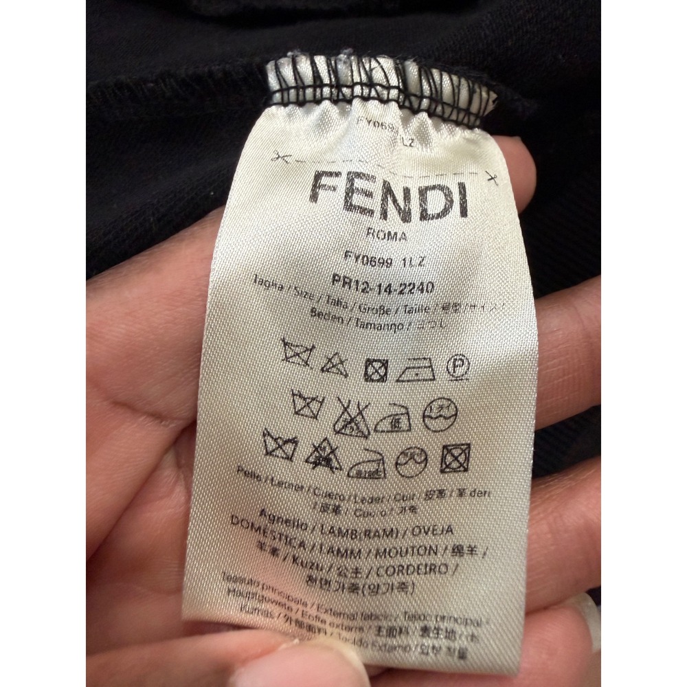 Fendi Bag‎ Bugs Monster Eyes Black Cotton Cashmere Silk Zip Bomber Jacket L flaw - Picture 7 of 10